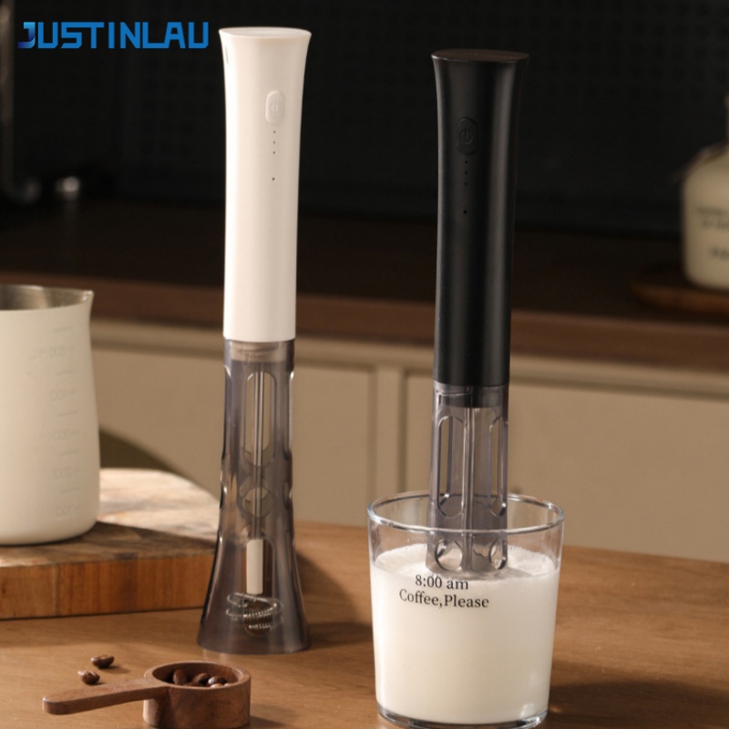Electric Milk Frother Handheld - JUSTINLAU Handheld Electric Milk Frother 3-Speed